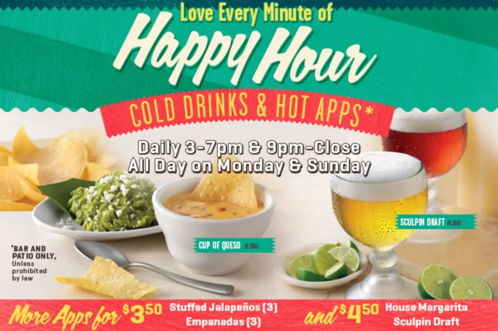 On The Border Happy Hour Specials Deal USA