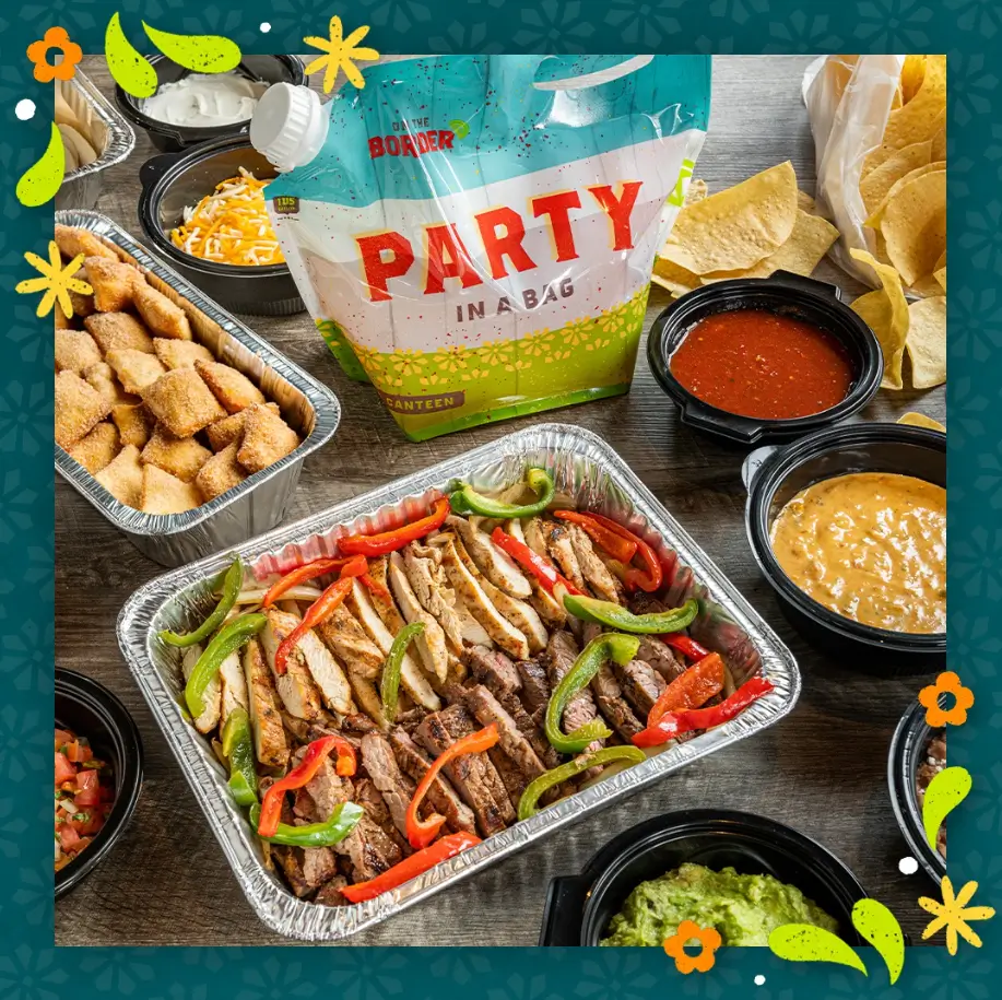 On The Border PARTY PLATTERS Menu USA