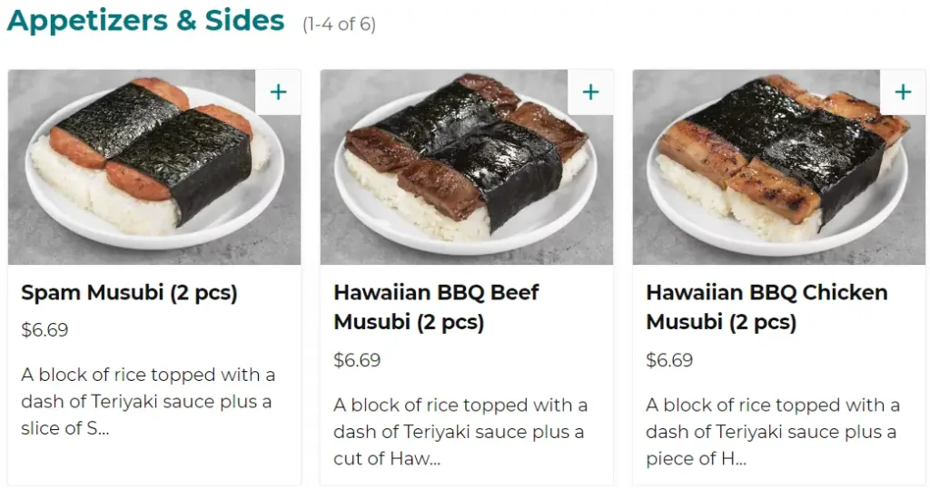 Ono Hawaiian BBQ Appetizers & Sides Menu USA