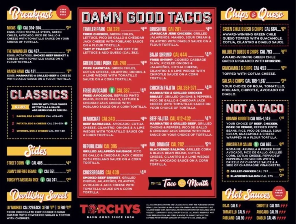 Order Torchy's Tacos Menu Items USA