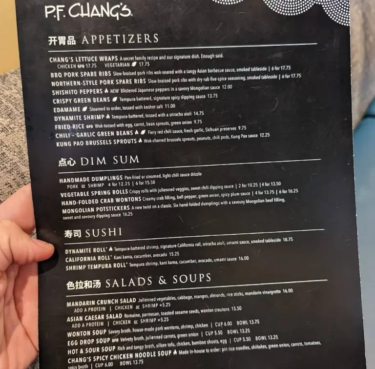 P.F. Chang's Menu USA