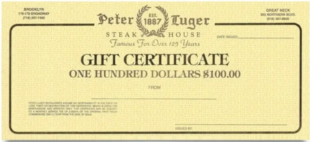 Peter Luger Gift Cards USA