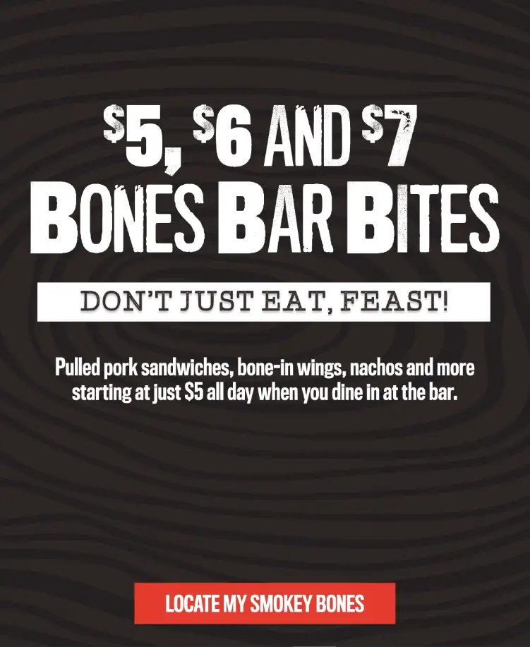 Smokey Bones Bar Bites Deals USA