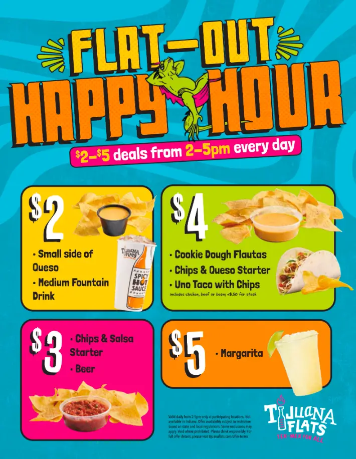 Tijuana Flat-Out Happy Hour deals USA