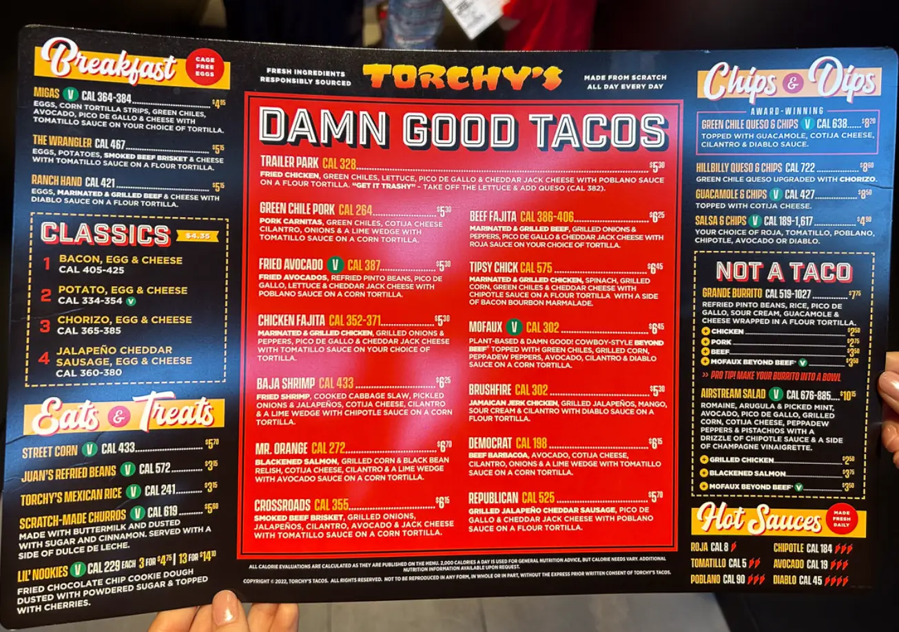 Torchy's Tacos Menu USA