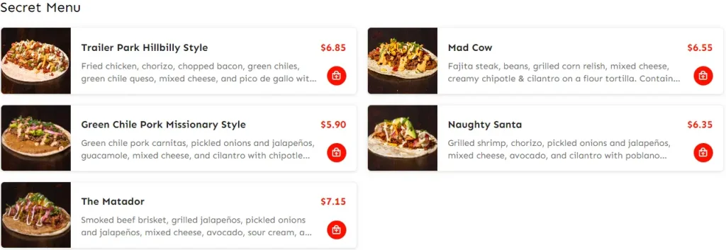 Torchy's Tacos Secret Menu USA