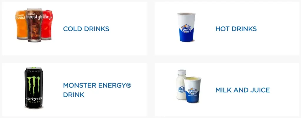 White Castle DRINKS Menu USA