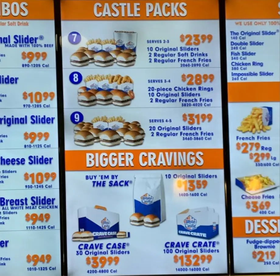 White Castle Menu With Prices USA