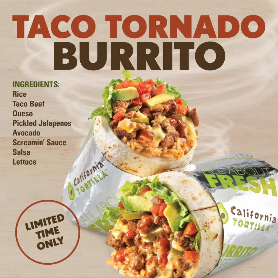 California Tortilla Burritos & Bowls Menu USA