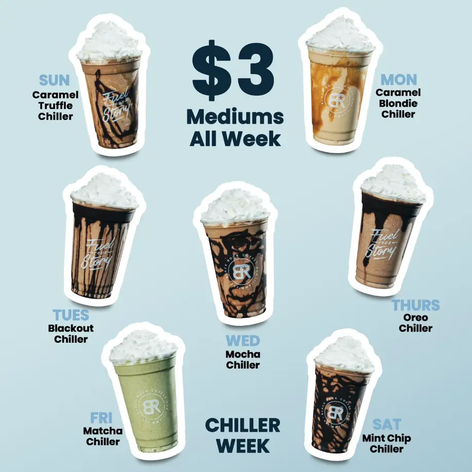 Black Rock Coffee Bar Chillers Menu USA