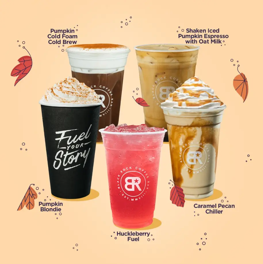 Black Rock Coffee Bar Hot Premium Drinks Menu USA