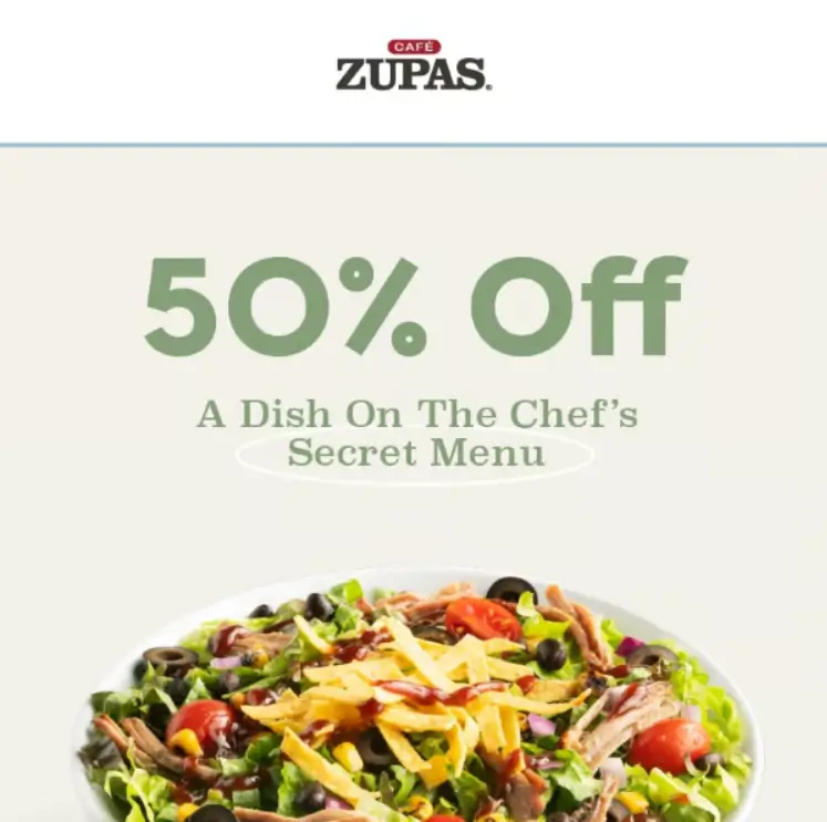 Cafe Zupas CHEF’S SECRET Menu USA