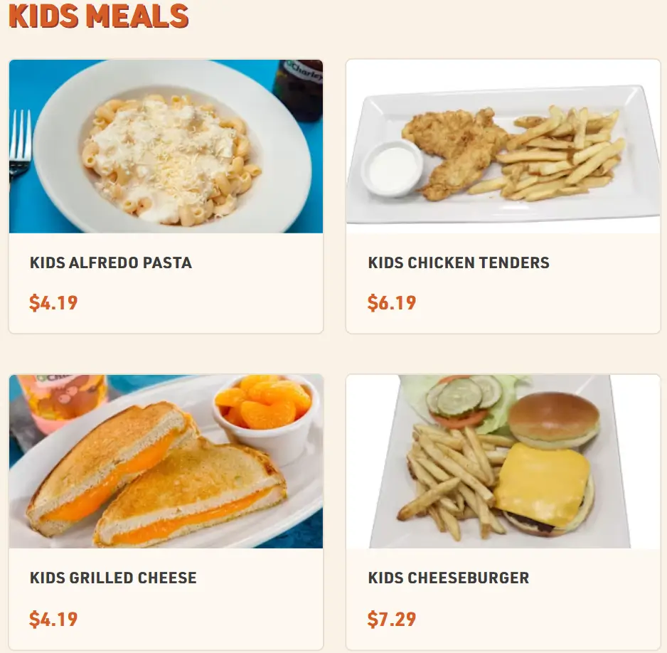 O’Charley’s Kids Meals Menu USA