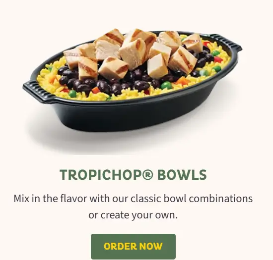 Pollo Tropical Bowls Menu USA