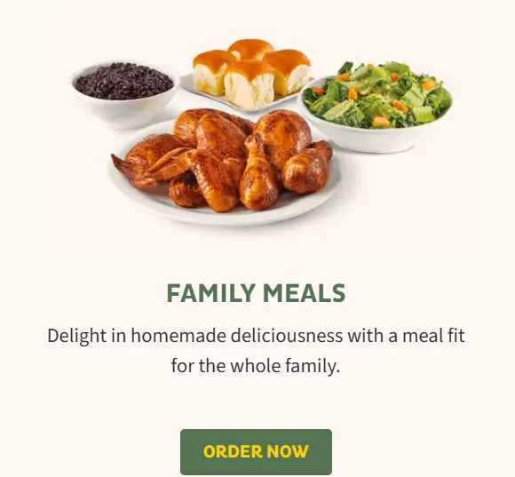 Pollo Tropical Family Meals Menu USA