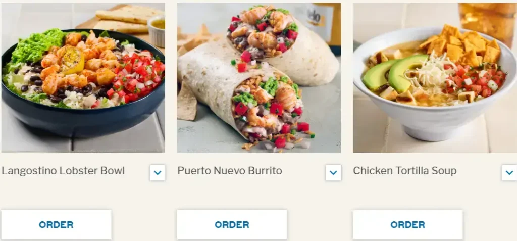 Rubio’s FEATURED ITEMS Menu USA