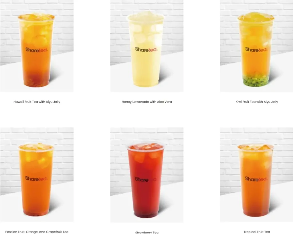 Sharetea Fruit Tea Menu USA