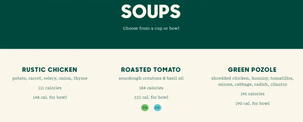 Tender Greens Soups Menu USA