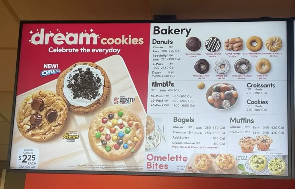 Tim Hortons Menu With Prices USA