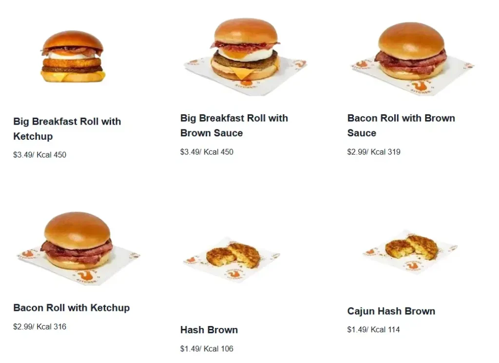 Popeyes Breakfast Menu USA