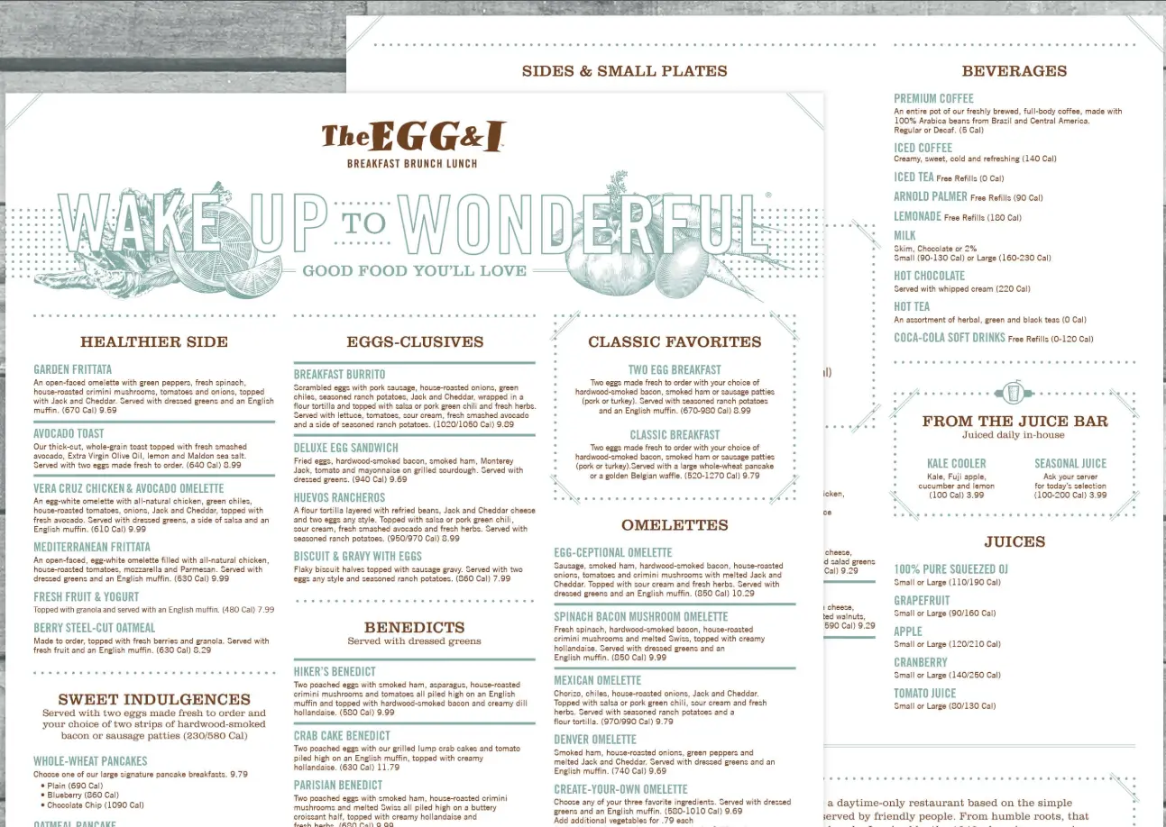 The Egg & I Menu USA