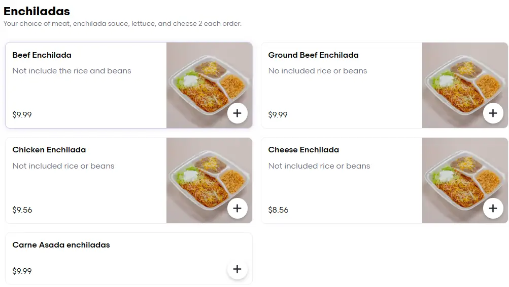 Los Betos Enchiladas Menu USA